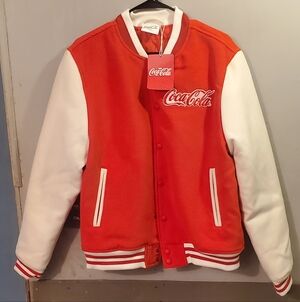 Coca-Cola Red and White Varsity Bomber Jacket Marval
